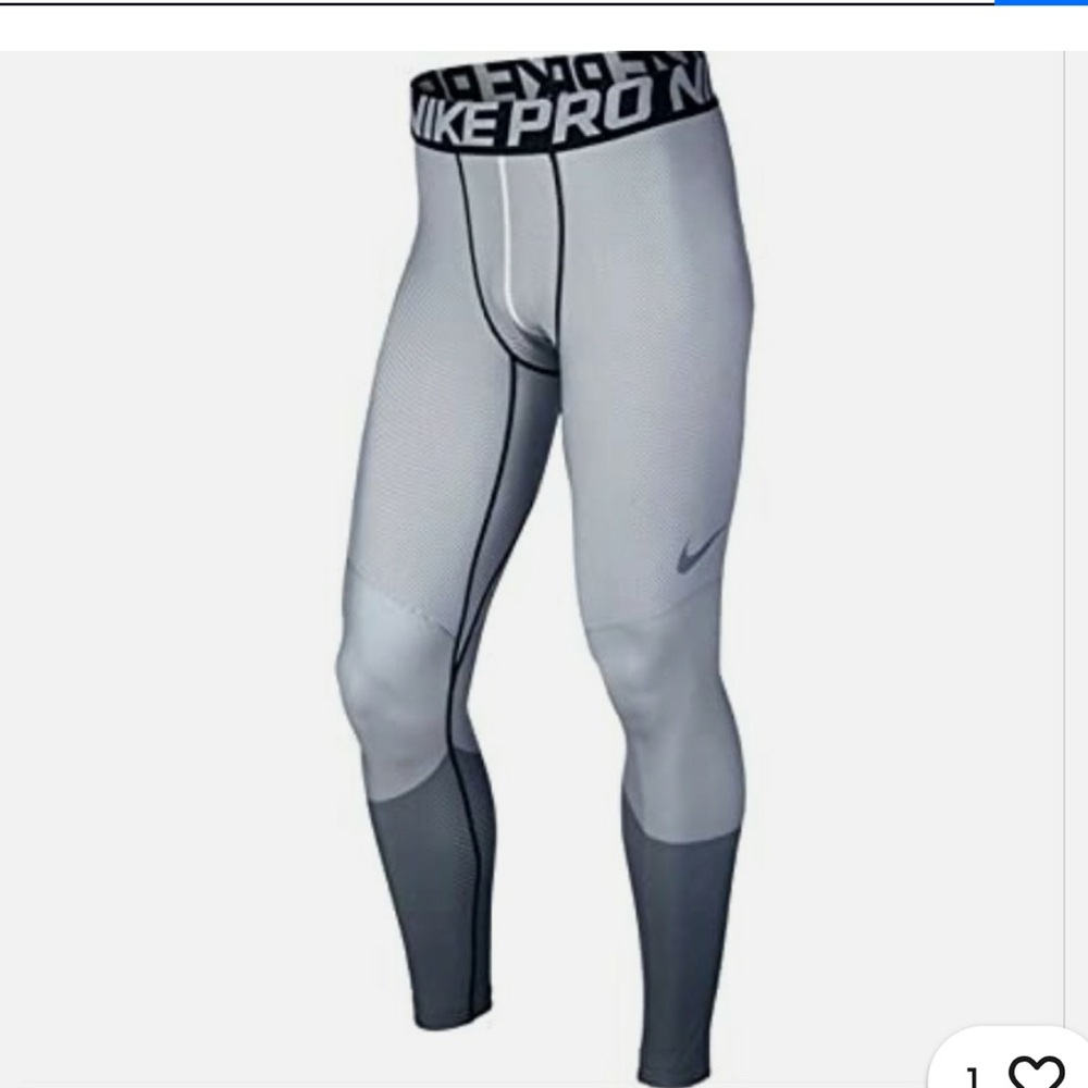 Men’s Nike Pro Light Gray and Dark Gray Leggings